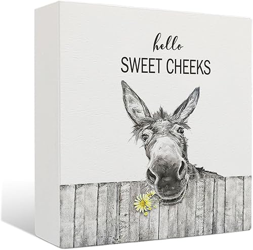 Miniatura 19 de Decoración de Baño de Vaca Highland - Hello Sweet Cheeks Decoración de Baño, Letrero de Madera Rústico del Oeste de Vaca Highland, 5 X 5 Pulgadas