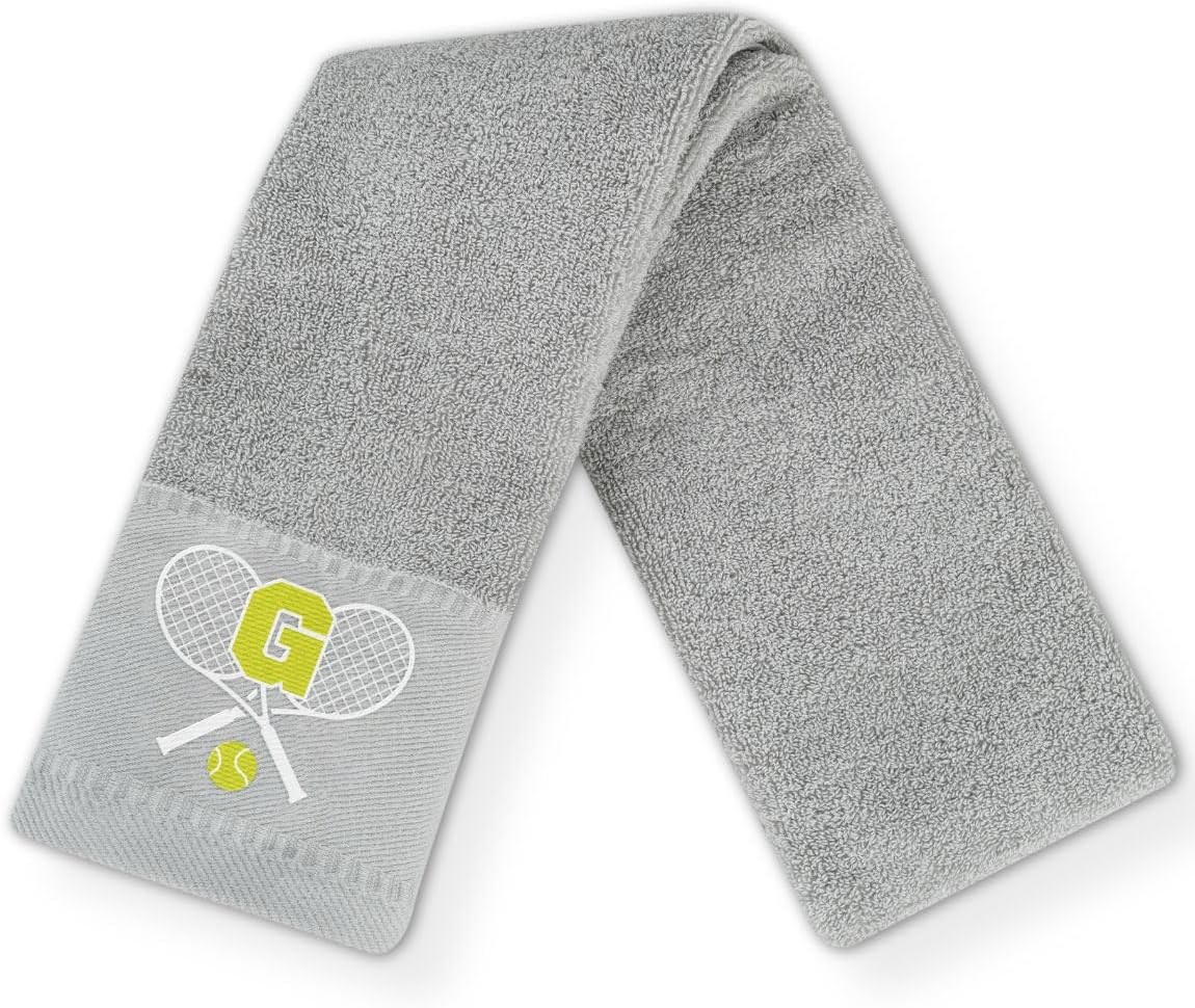 Tennis towel: CybGene Towel with Monogrammed Embroidery, Initial Gifts, Personalized Court Accessory for Men, Women on…