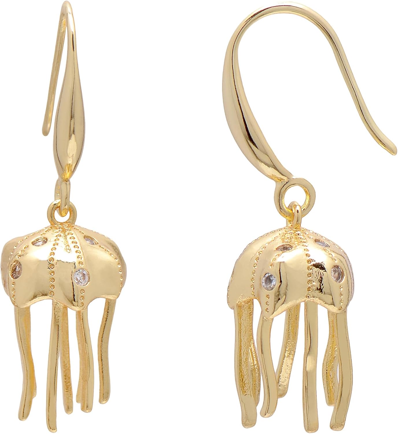 Handmade Golden Jellyfish Earrings for Women