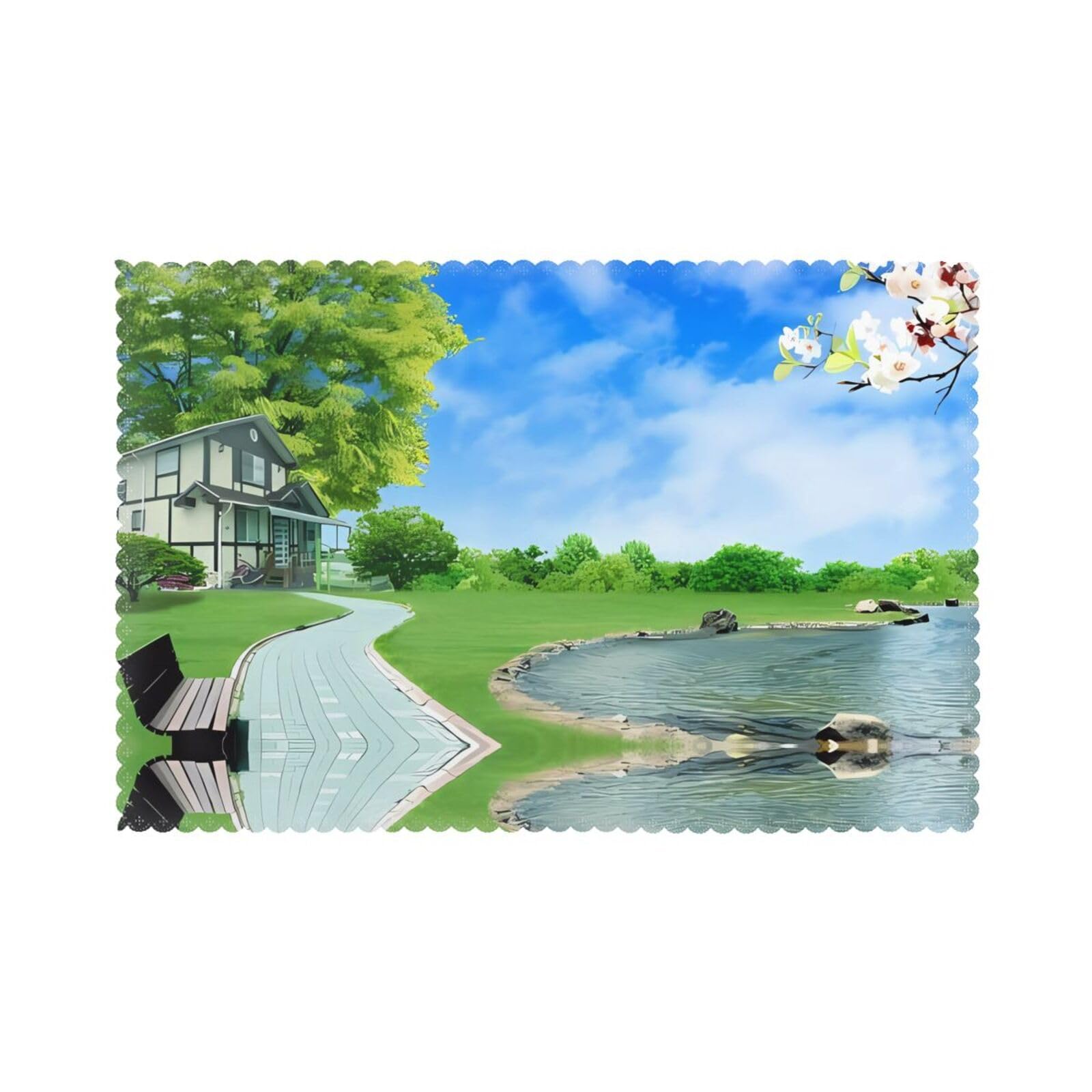 WHJDPP Natural Prints Placemats Set of 6 12x18in – Durable Table Layers for Stylish Home, Hotel & Festive Gatherings