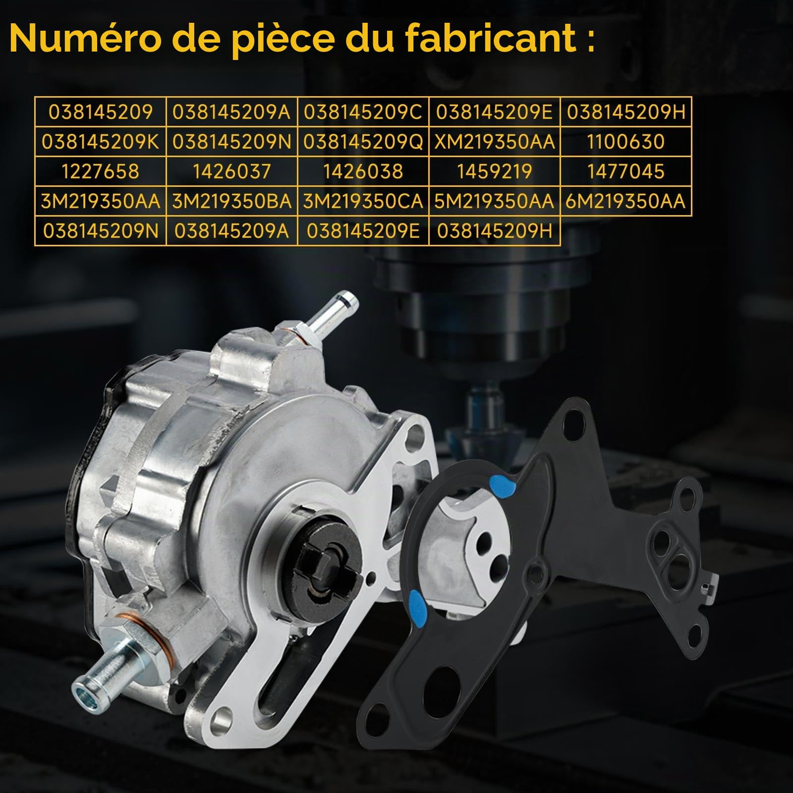 Pompe à vide 038145209Q - Système de freinage Pompe à vide essence Convient pour VW, pour Skoda, pour Seat, pour Ford, pour Audi, pour Passat 1.4 1.9 2.0 TDI 038145209A, 038145209E