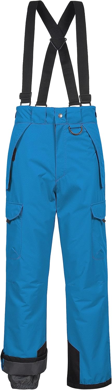 CREATMO US Men's Snow Pants Ski Bibs Waterproof Insulated Winter Snowboard Cargo