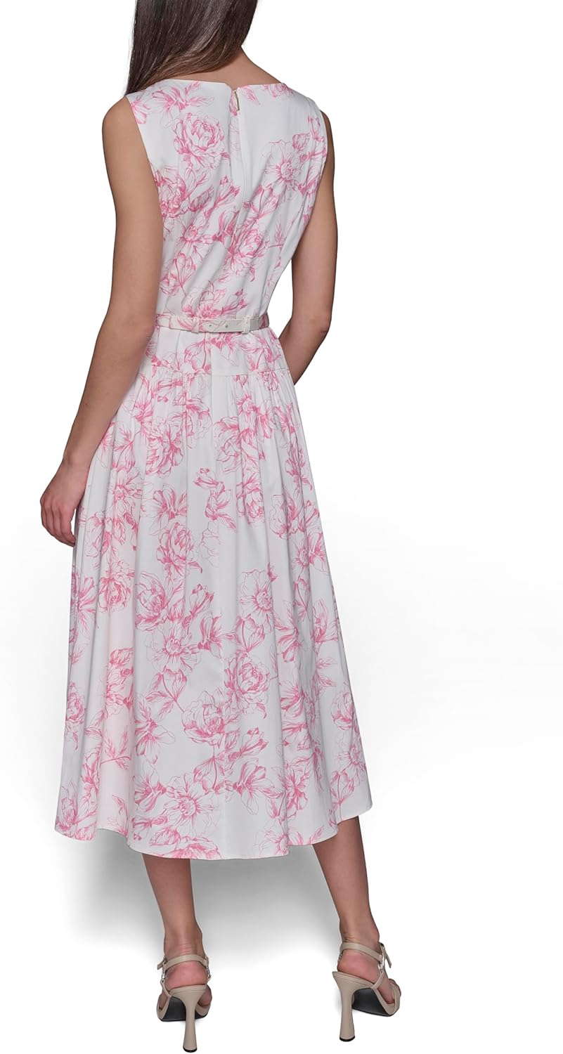 Karl Lagerfeld Womens Scoop Neck Sleeveless Midi Sheath Dress - Image 4