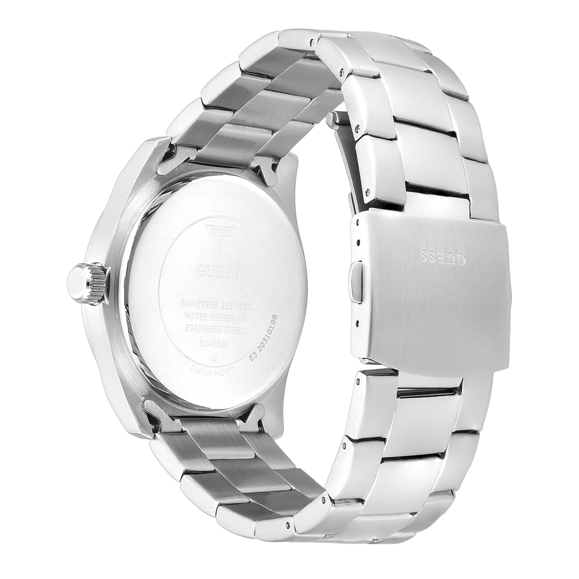 Guess Huck U1485G1M - Reloj analógico redondo de 44 mm con esfera azul para hombre