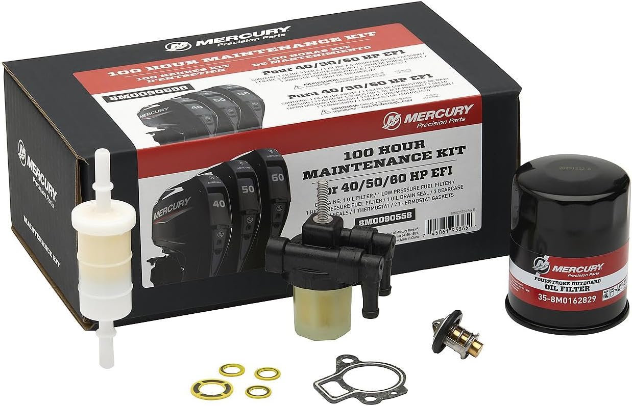 Mercury 8M0090558 40-60hp FourStroke EFI 100 Hour Maintenance Kit