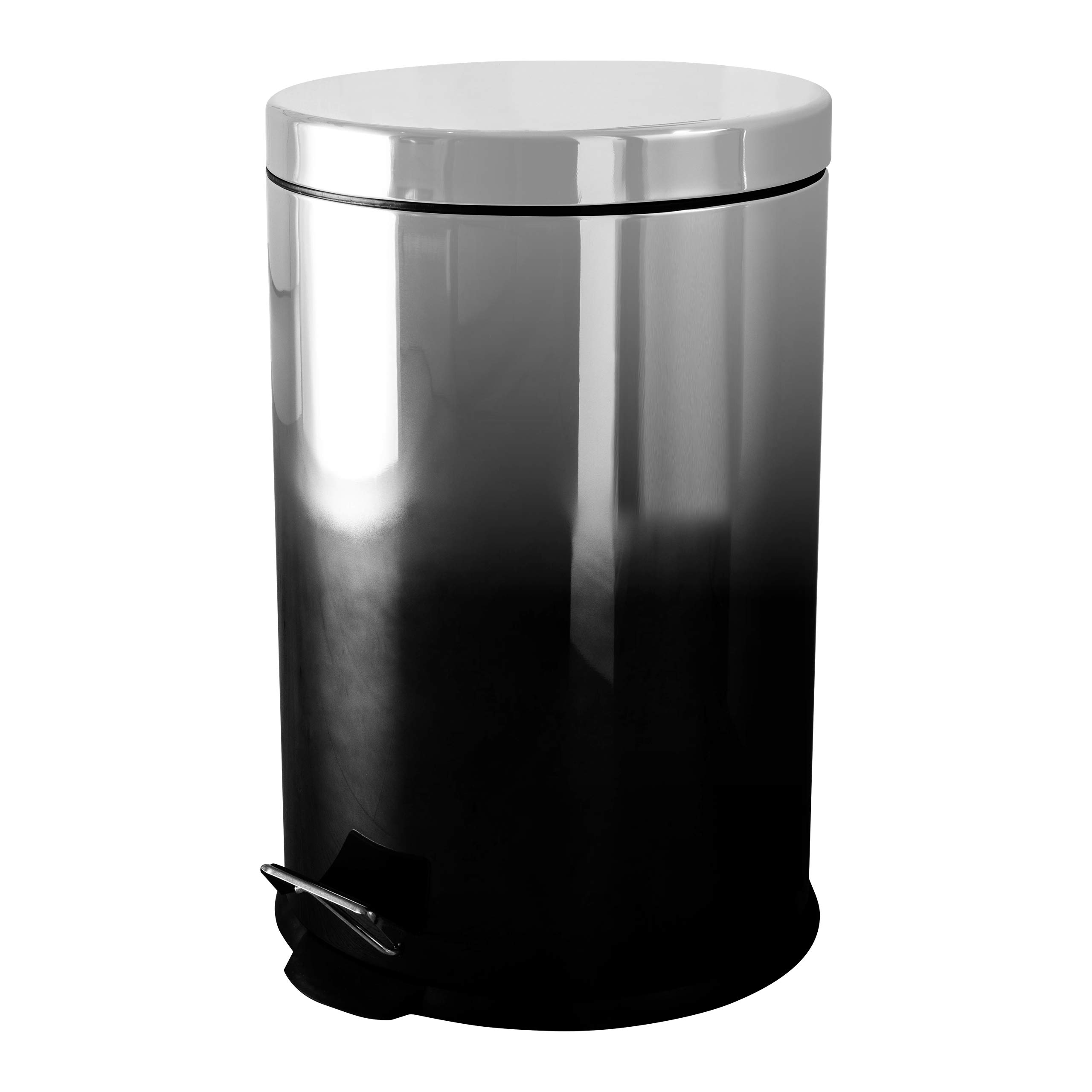 Daewoo 20L Pedal Bin Callisto 20L Bin, Sturdy Trash Can With Foot Pedal, Made From Ss410 Stainless, Hygienic Design Prevents Spreading Germs, 39.5Cm-Ombre Effect Silver, Black/Steel, Bin1082