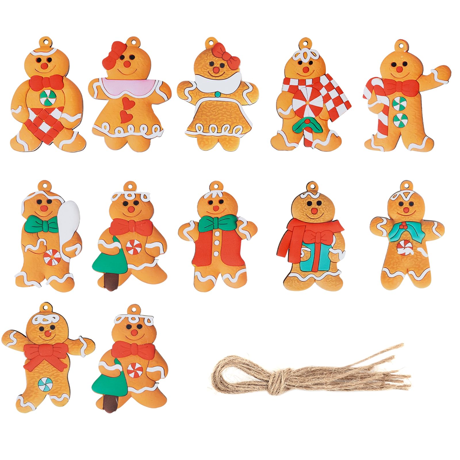 Christmas Gingerbread Ornaments for Christmas Tree Decorations,Wooden Gingerbread Man Hanging Ornaments for Xmas TreeHoliday Party Festive Season Birthday Gift F4-JBRGJ
