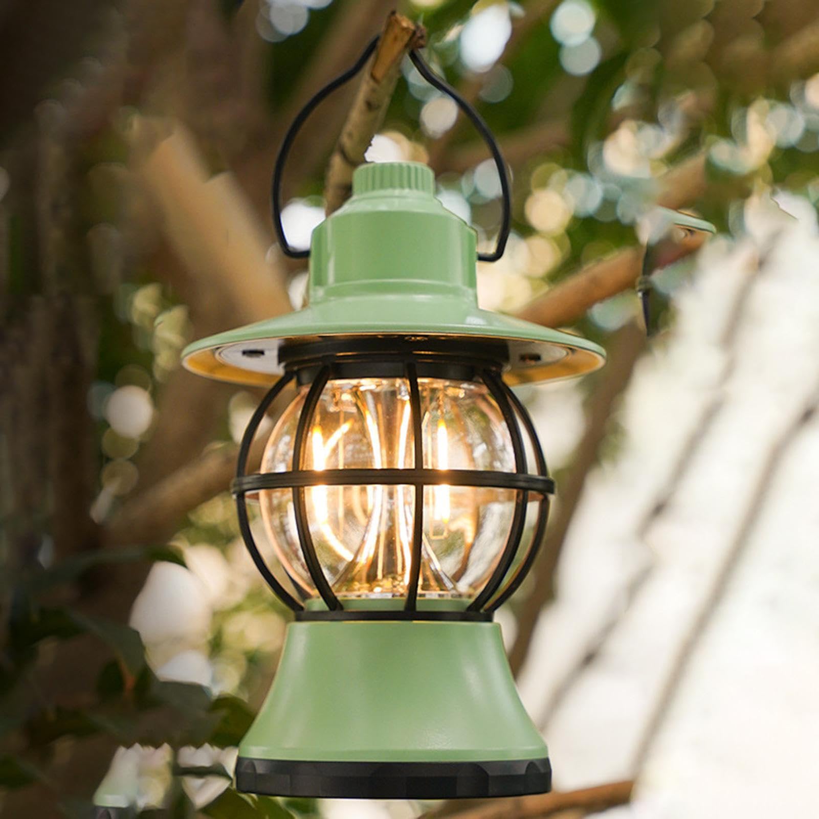 Lanterne De Camping Vintage Rechargeable - Lampe Tente Portable Résistante à L'Eau Pour Randonnée Et Urgences