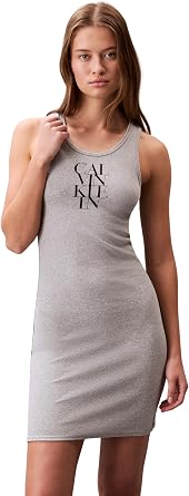 Calvin Klein Kad n Bodycon Elbise Pamuklu Rib Mini