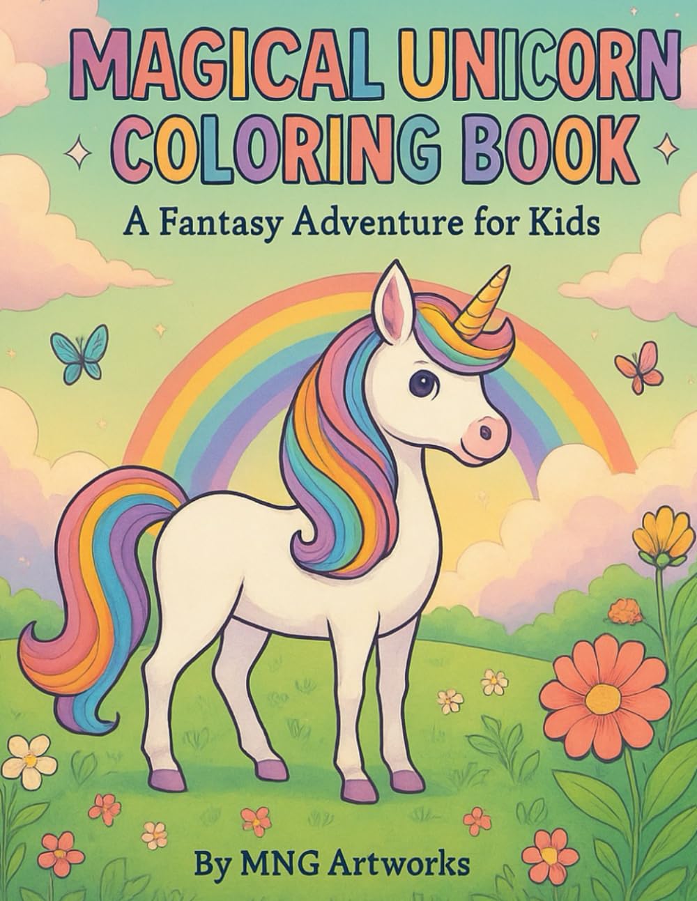 Magical Unicorn Coloring Book for Kids: A Fantasy Adventure Filled with Cute Unicorns, Rainbows, Castles & Magic Worlds