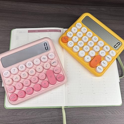 Miniatura 6 de Benkaim Calculadora de escritorio - Pantalla LCD grande de 12 dígitos, calculadora de botón grande para uso escolar, hogar y negocios (degradado