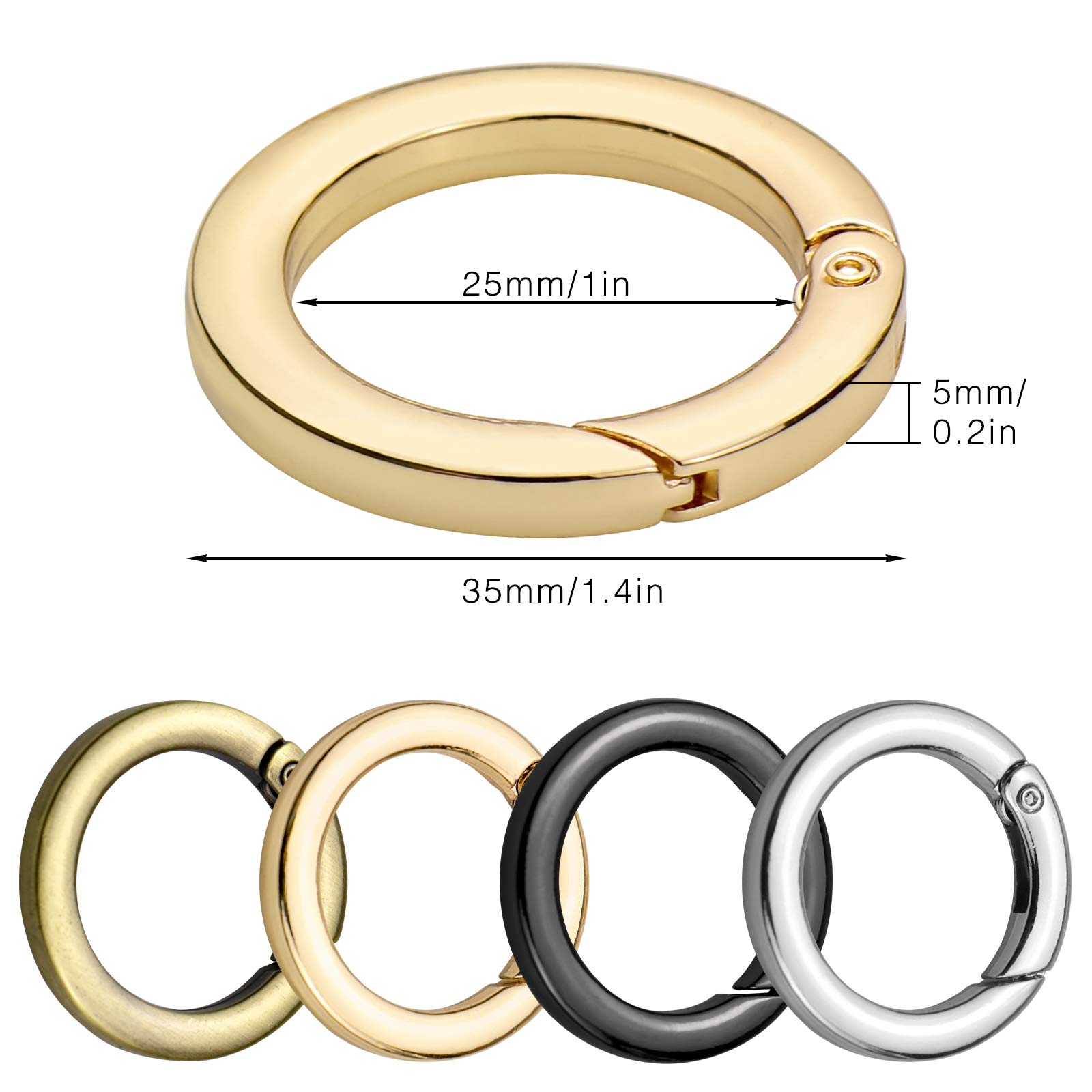 XCSJ 10PCS Moschettone Rotondo 49mm Moschettone Grande Rotondo Moschettone Tondo Clip Scatto Molla Rotonda Anello Moschettone Per Borsetta, Borse, Portachiavi, Artigianato (Bronzo