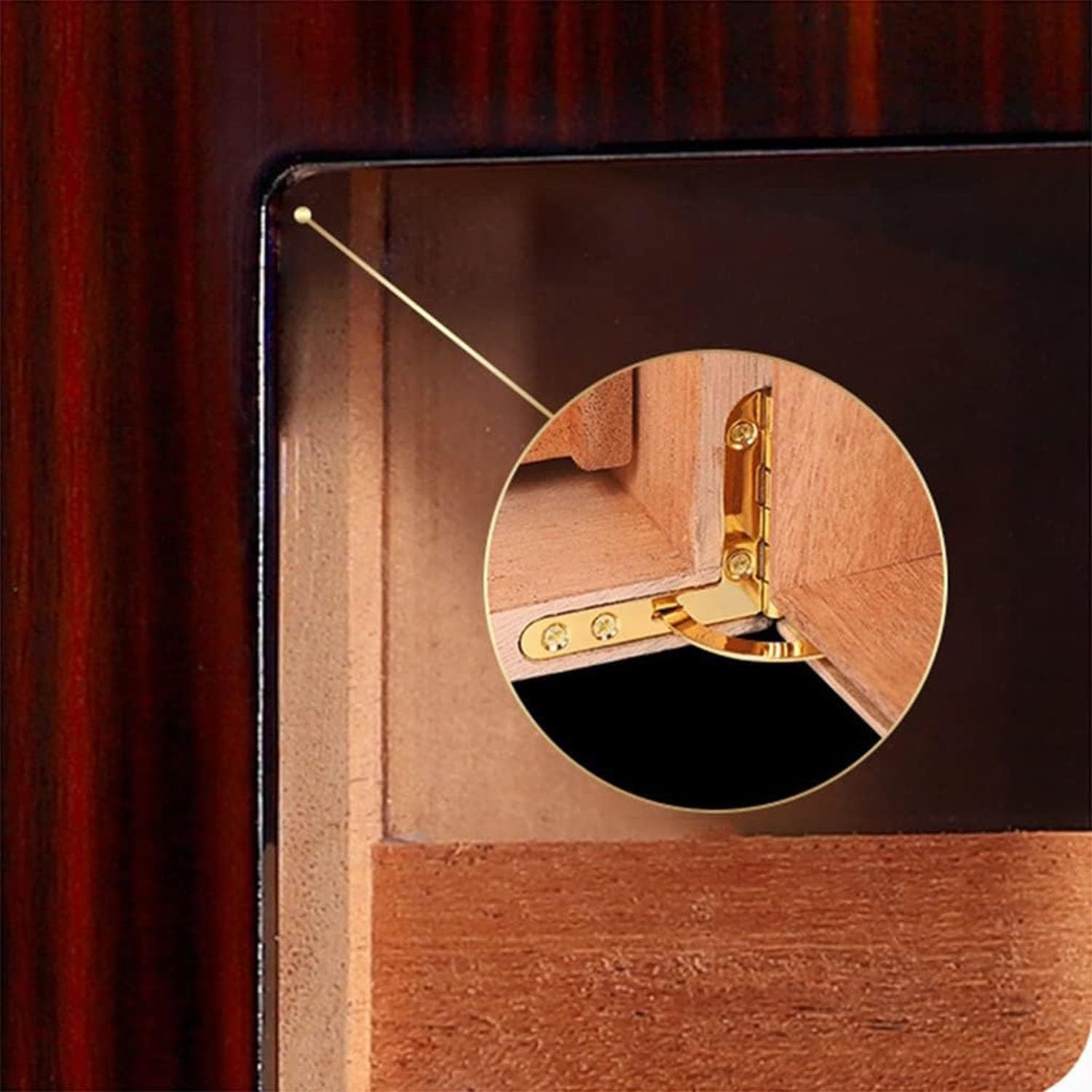 Humidor aus Zedernholz, Humidorbox, Zigarrenetui, Zigarren-Humidorschrank mit digitalem Hygrometer für 100 Zigarren, spanische Zedernholz-Zigarrenbox