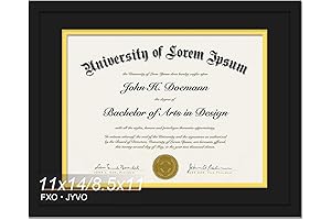 Professional Black 11x14 Degree Frames | Document and Diploma Wall Display |...