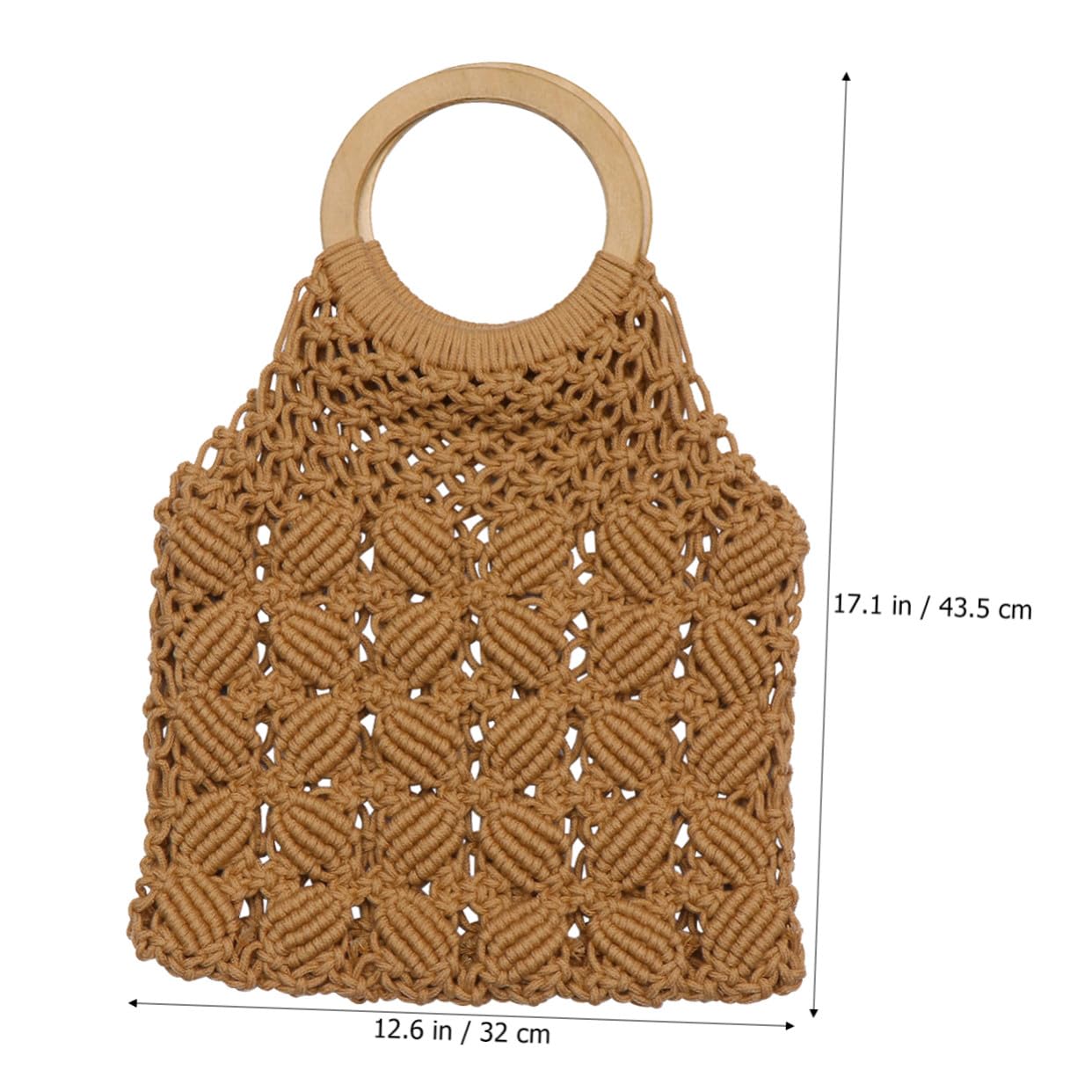 GALPADA Bolso Hecho a Mano de Mano Marrón Tejido Cuerda de Algodón Atractivo y Práctico para Mujer Joven en Verano y Fiestas