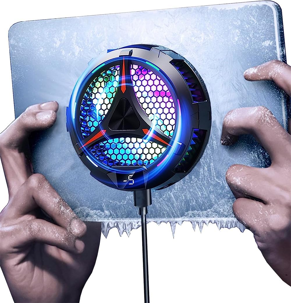 YARDHOBI iPad Cooler, Magnetic Tablet Cooler for ipad/Surface pro/Samsung Tab, Compatible for Steam Deck, Universal Radiator with Temperature Display for Mobile Gaming, Tiktok Live Streaming