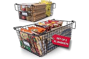 Granrosi Wire Storage Baskets: Stackable and Extra Large for Organized Living