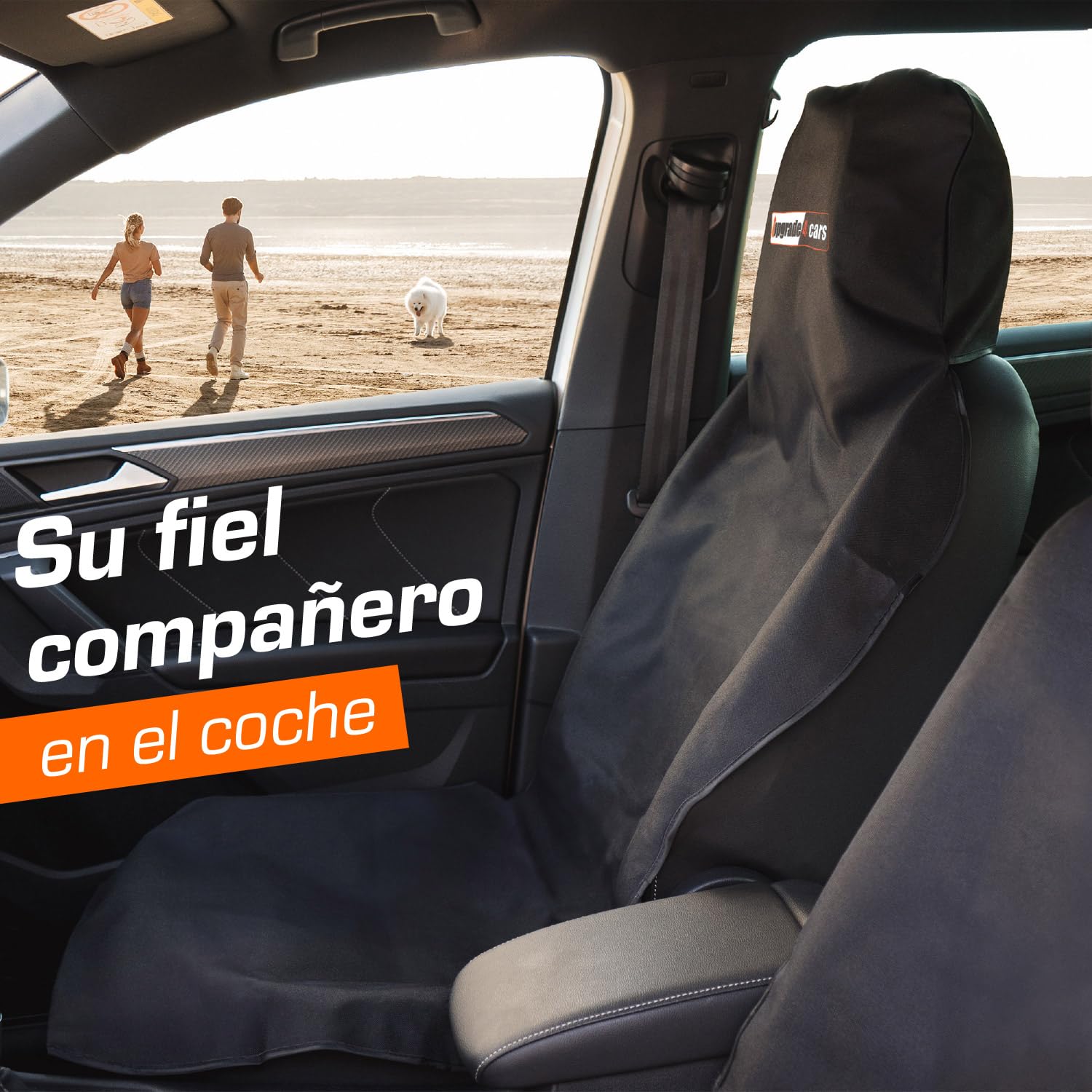 Upgrade4cars 2 x Funda de Asiento Delantero Impermeable para Coche Universal Negro