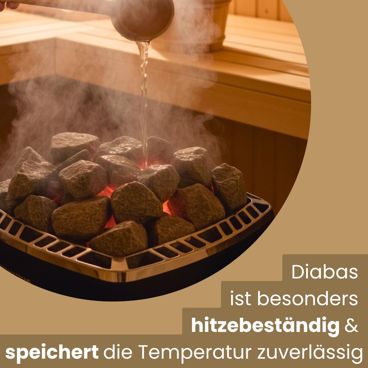 Tylö Saunasteine Diabas gewaschen 20 kg - Original Markenqualität Made in Sweden - Körnung 50-120 mm - Ca. 60 Natur-Saunasteine - Staubfrei für Saunaöfen