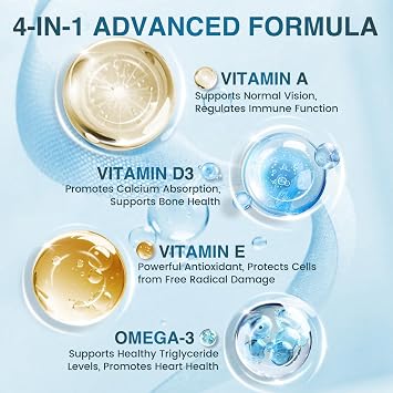 NATURE TARGET Omega 3 Fish Oil 2000mg with Vitamin D3, A, E, 120 Softgels | EPA and DHA with Vitamins D3, E, and A, Max Absorption, Supports Heart, Brain, and Immune Health, Non-GMO Formula