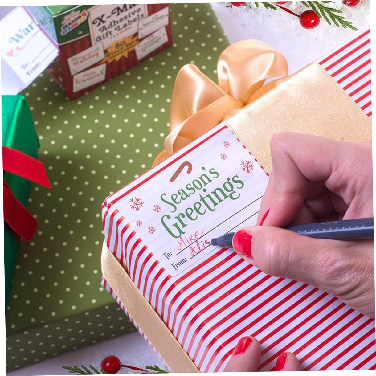 NUOBESTY 2 Set Adesivi Natalizi Adesivo Da Imballaggio Babbo Natale Adesivo Sigillante Decorativo Adesivi Decorativi Natalizi Etichette Adesivi Per Buste Natalizie Carta 2 * 2