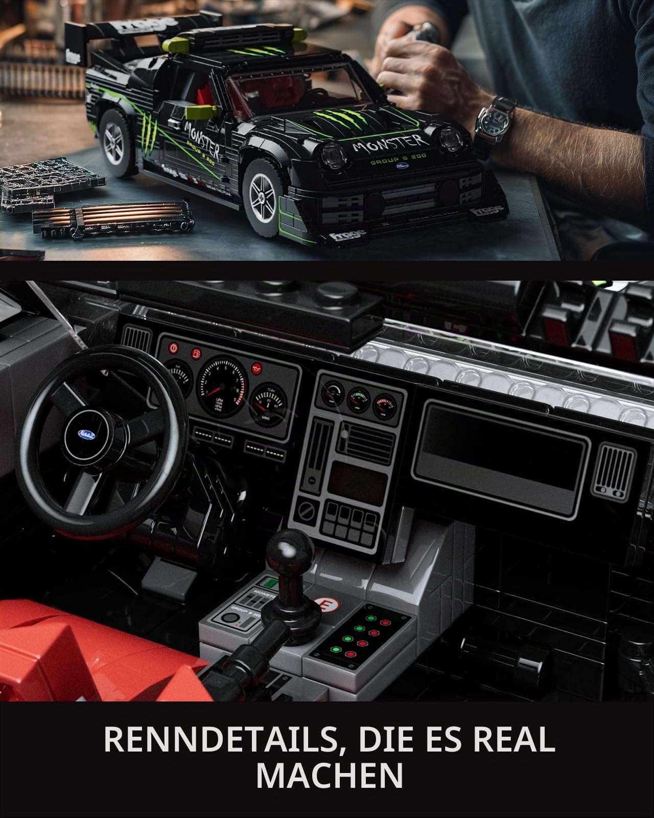 Nifeliz Rennwagen Modellbausatz, NF10365 | Klassisches Rallye-Fahrzeug Set für Erwachsene und Autoliebhaber, Sammlerstück zur Deko für Zuhause oder Büro