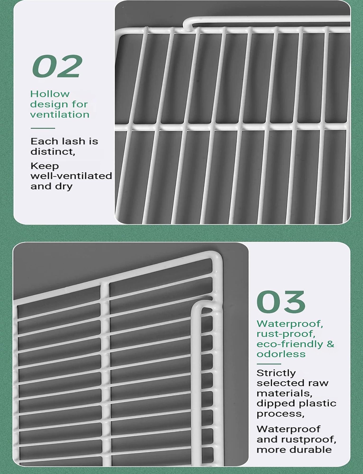 Estantes divisores del congelador: organizador de estantes de alambre | Divisores de rejilla metálica for almacenamiento profundo en refrigeradores, vitrinas y estanterías(21.3x16.5in/540x420mm)