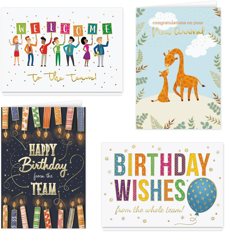 The Gallery Collection - HR Greeting Card Assortment Box (25 Cards) Birthdays, Sympathy, Work Anniversaries & More