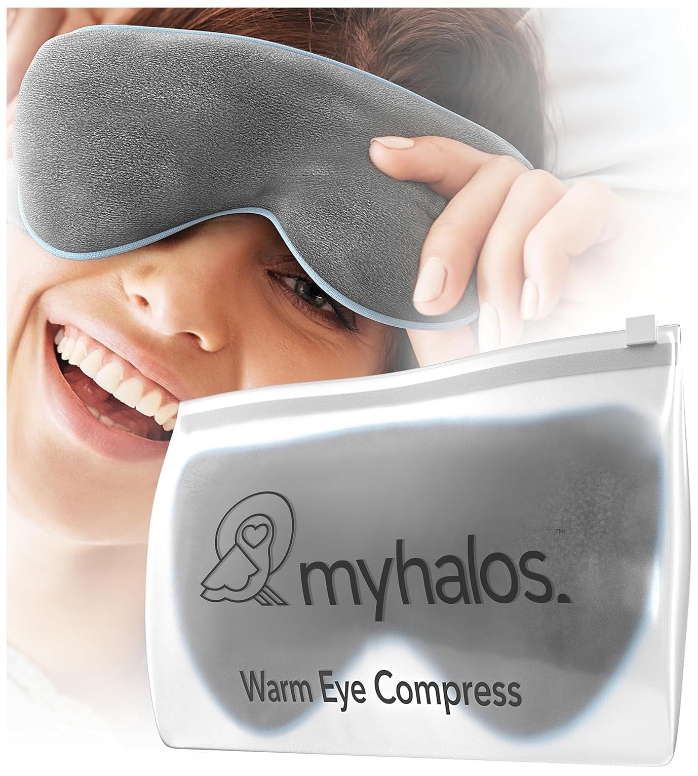 Heated Eye Mask For Dry Eyes - Microwave Activated Warm Eye Compress Treats Blepharitis & Styes - Our Plush, Warm Compress for Eyes Includes a Adjustable Strap & Pouch For Your Dry Eye Mask - HM Mask