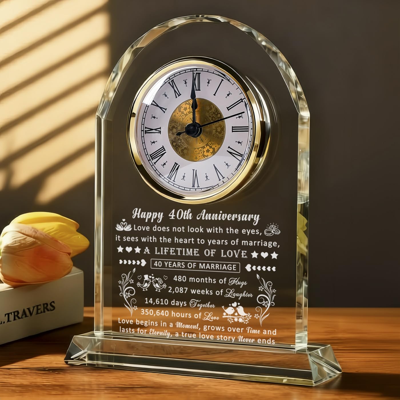 QIANRUNA 40th Anniversary Wedding Clock