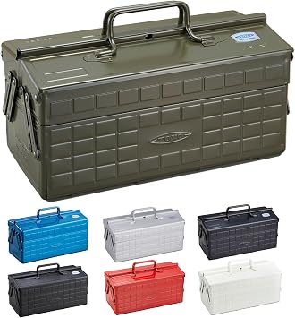 TOYO ST-350MG Steel 2-Tier Tool Box Military Green