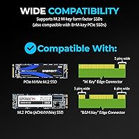 Vista 4 de SABRENT M.2 NVMe SSD a PCIe x16 AIC sin herramientas con disipador de calor de aluminio, adaptador PCIe compatible con Gen5, compatible