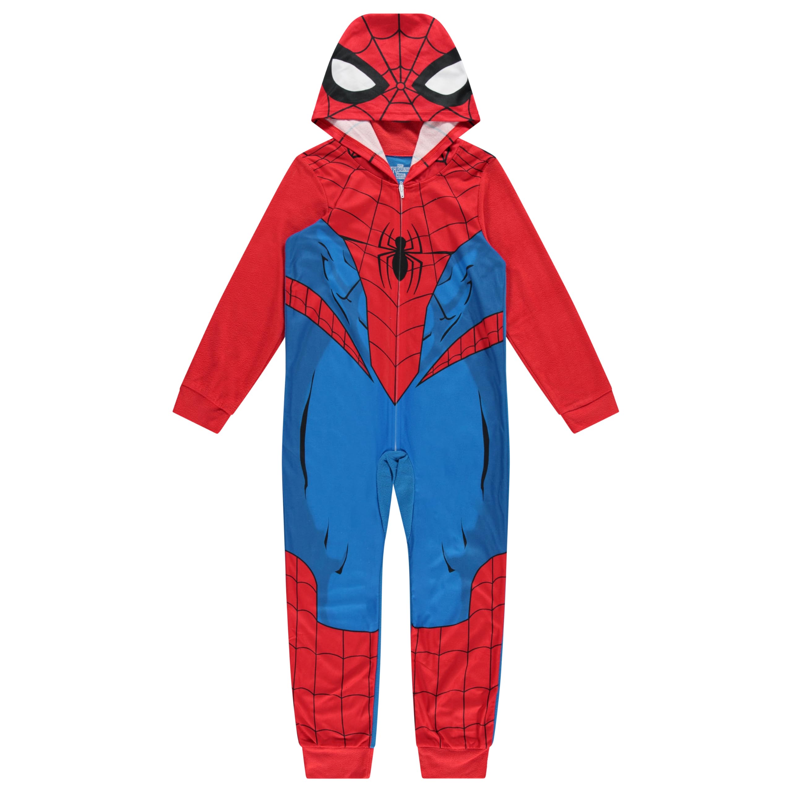 Marvel Set pigiama Spiderman per ragazzi, a maniche lunghe, con cappuccio, motivo Spiderman, Mile Morales