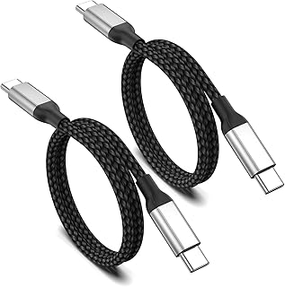 USB C Cable to USB C 60 cm, Pack of 2 Short USB C Cable Android Car Cable Type C Charging Cable Quick Charging Cable for iPhone 15/15 Pro/15 Pro Max Huawei Samsung Galaxy Xiaomi Google Oneplus - USB