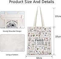 Vista 2 de POFULL Regalos temáticos de París Paris Is Calling And I Must Go Bolsa de cosméticos Regalo para amantes de París, Paris está llamando bolsa de mano