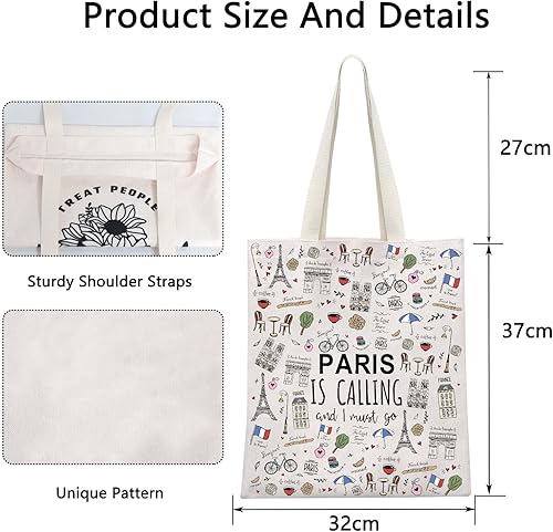 Miniatura 2 de POFULL Regalos temáticos de París Paris Is Calling And I Must Go Bolsa de cosméticos Regalo para amantes de París, Paris está llamando bolsa de mano