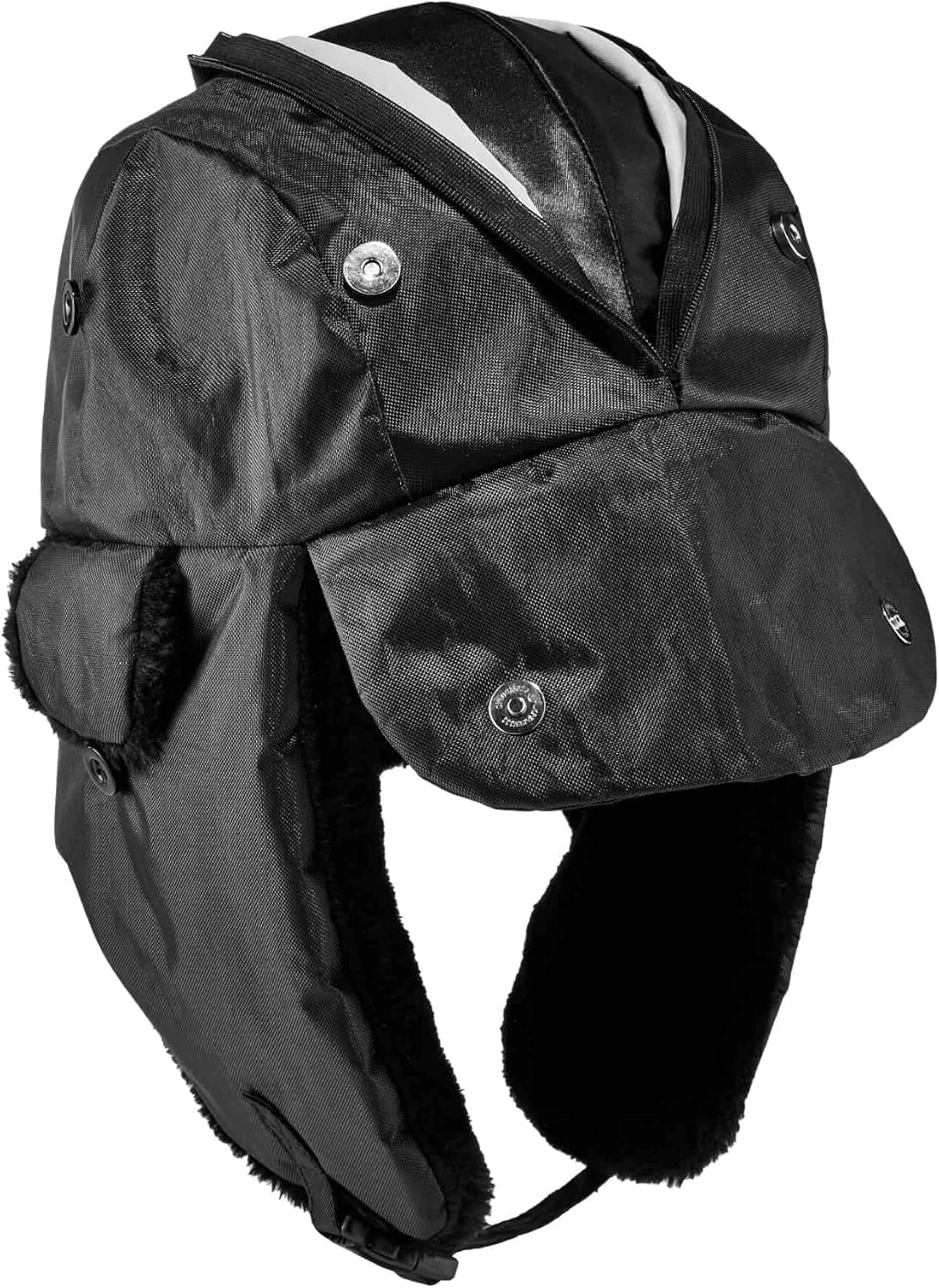 Ergodyne unisex adult Zipper Trapper + Universal Bump Cap Cold Weather Hat, Black, Large-X-Large US