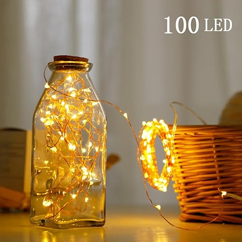 Miniatura 9 de Twinkle Star 200 luces LED de cobre de 66 pies cadena de luces de hadas de 8 modos de luces LED alimentadas por USB con control remoto para árbol de