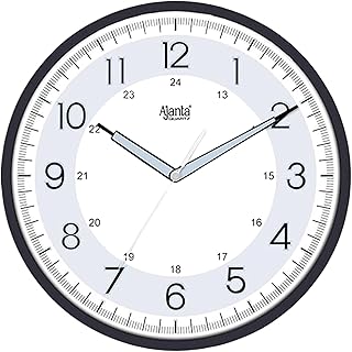 Ajanta Night Glow Radium Plastic Analog Wall Clock (Black, 310X44X310Mm)