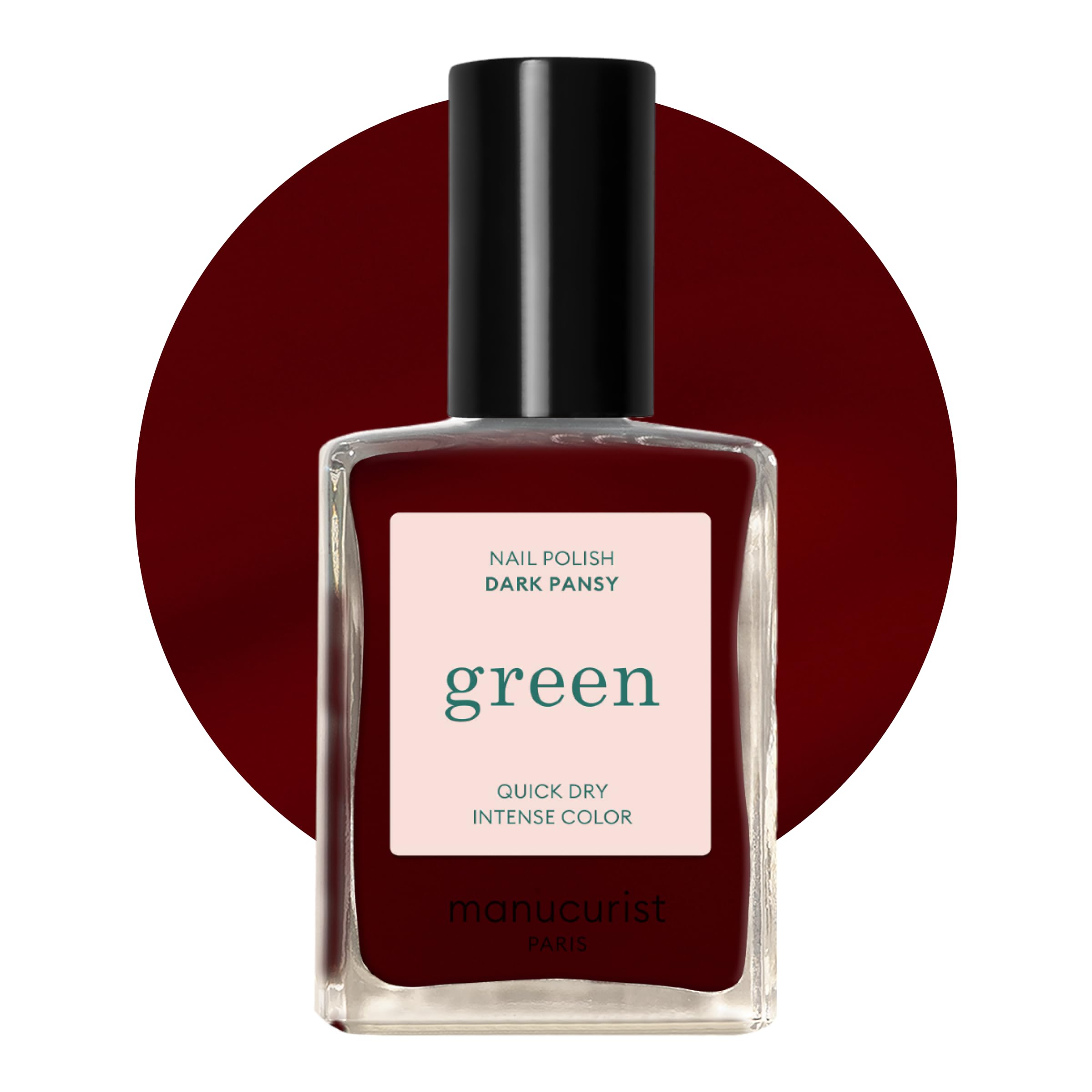 Manucurist Green Vernis à Ongles Bordeaux Dark Pansy - Vernis à Ongles Classique 9-​Free, Vegan et Bio Sourcé - Effet Manucure Professionnelle - Nail Polish - 15ml