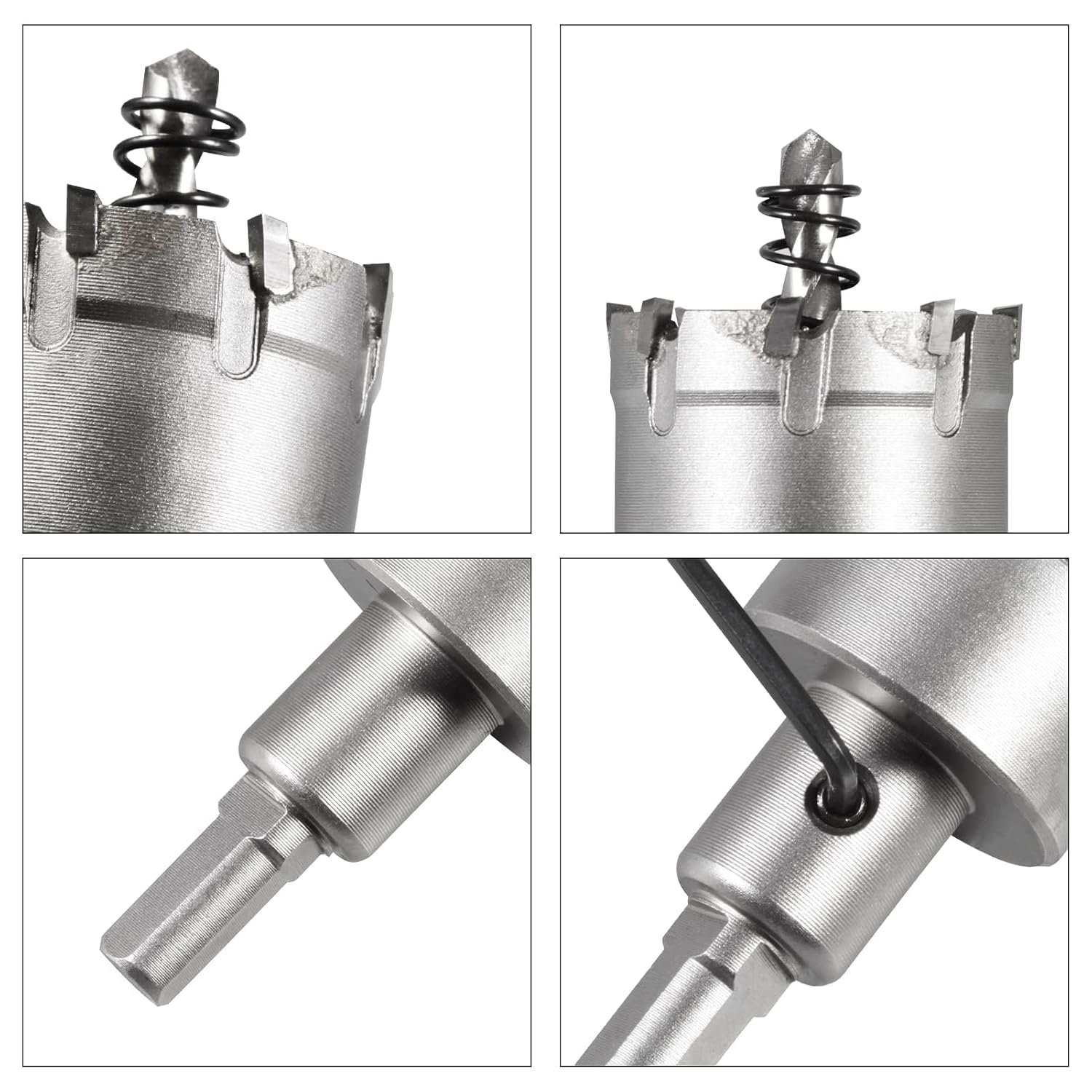 Carbide Tipped Hole Cutter 38mm/1.5 Inch Cutting Diameter TCT Hole Saw with Pilot Drill Bit L Wrench for Stainless Steel, Metal Pipes and Hard Material