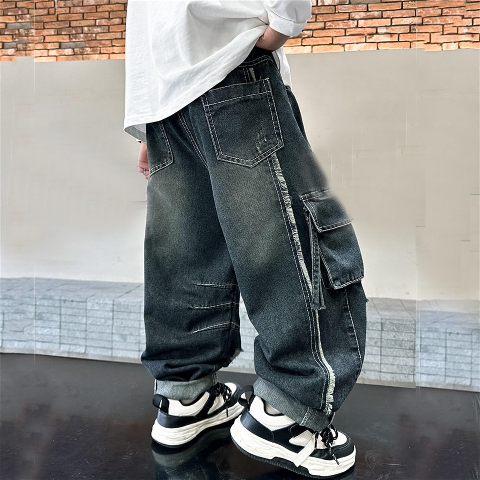 Genérico Vaqueros Niño - Pantalones Vaqueros Térmicos De Invierno con Forro Polar para Niños Pantalones Vaqueros Gruesos Y Cálidos para Jugar Al Aire Libre En Climas Fríos