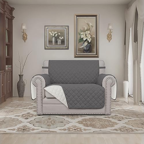 Miniatura 1102 de Easy-Going - Funda reversible para sofá, resistente al agua, con varillas de espuma y correas elásticas, protector de muebles para mascotas y perros