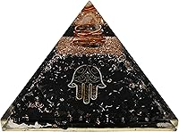Vista 29 de Pirámide de orgón grande Cristal de pirámide de turmalina negra Pirámide de orgonita OM Pirámides de órgano Curación de energía positiva
