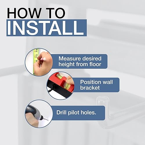 Miniatura 5 de StoreYourBoard BLAT - Estante de almacenamiento individual para silla, ganchos de montaje en pared, capacidad para 50 libras, plegable, patio,