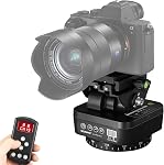 Soonpho M4 Tête de trépied panoramique tournant motorisée, tête de tilt à commande à distance avec télécommande et clip de téléphone mobile pour DSLR Appareils photo, Caméscopes, Smartphones, Tripod