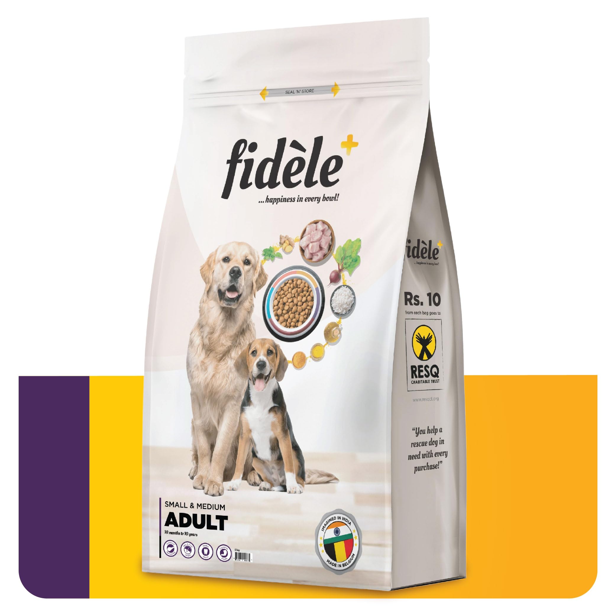 Dry Dog Food 12 Kg Adult Small & Medium Breeds Complete & Balanced Diet Supports Growth, Energy, Joints & Immunity No Artificial Flavours, Preservatives