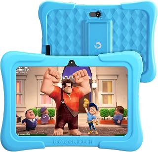 Dragon Touch Y88X 7 inch Kids Tablet, 32GB Storage, Android 12, Quad-Core, 7" IPS HD Display, Android Tablets for Children, Parent Control, Kids APP Preinstalled, Kid-Proof Case, Wi-Fi only - Blue