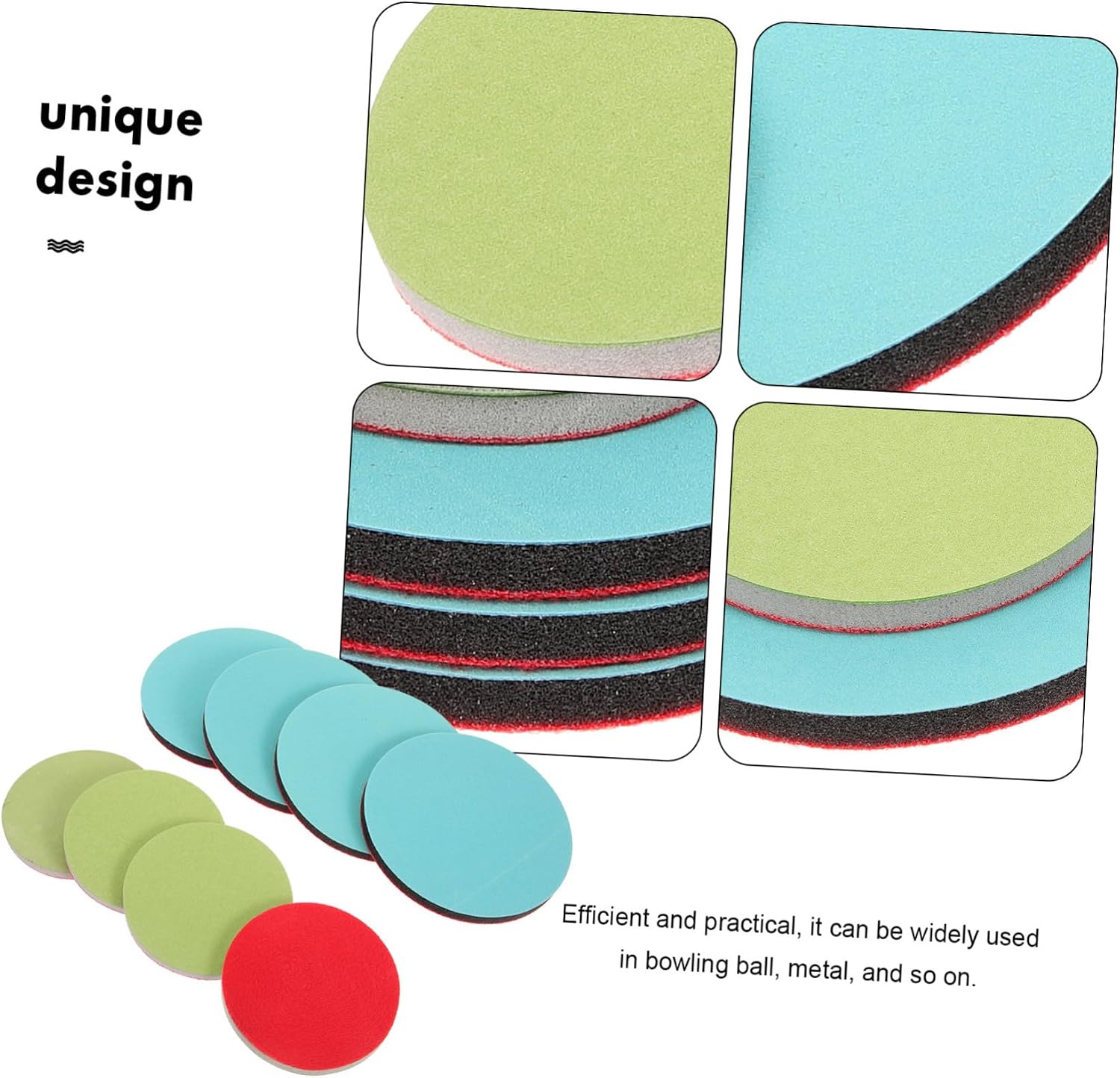 ARTIBETTER 8pcs Bowling Ball Polishing Discs Cleaning Pads Sandpaper Discs for Bowling Balls Multi-use Pad