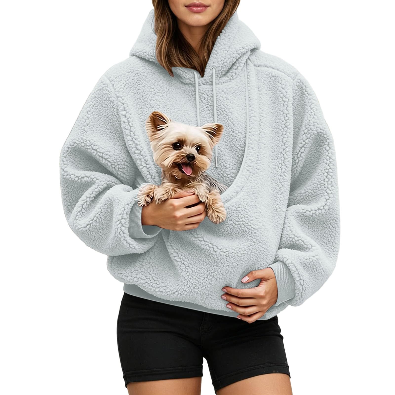 Pet Pouch Hoodie Oversized Pullover for Cats and Small Dogs
